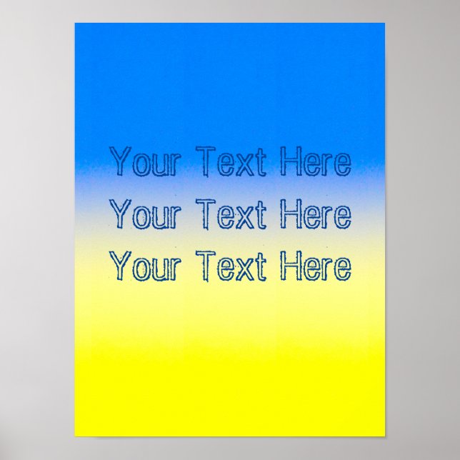 Affiche Ukraine bleue et jaune Texte personnalisé inspiré (Devant)
