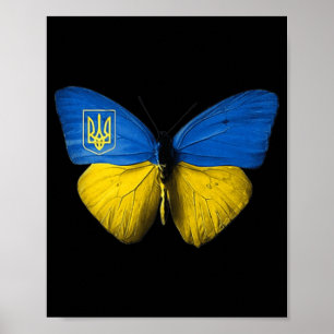 Affiche Ukraine Butterfly Ukraine Ukrainien Drapeau Amour 