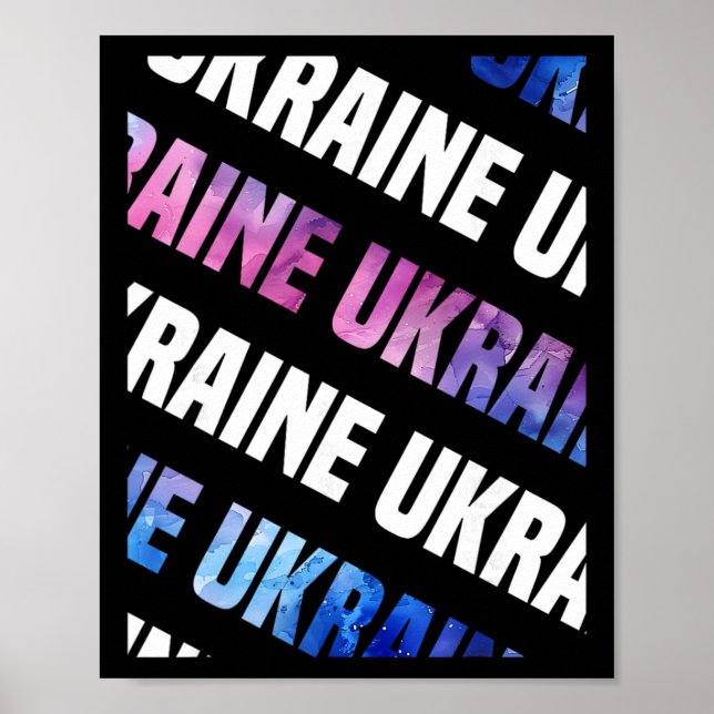 Affiche Ukraine Camo Pattern Watercolor Camouflage  (Devant)