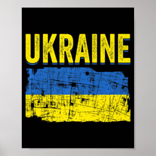 Affiche Ukraine Carte du Drapeau Amour Soutenez Ukrainiens