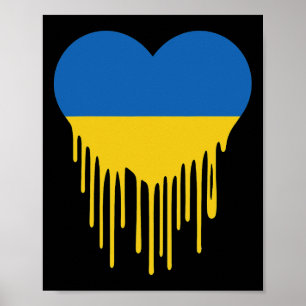 Affiche Ukraine Cœur Saignant Soutien Et Soutenez L'Ukra