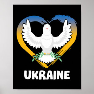 Affiche Ukraine Cosaque ukrainien Kiev Patrie Cœur Colombe