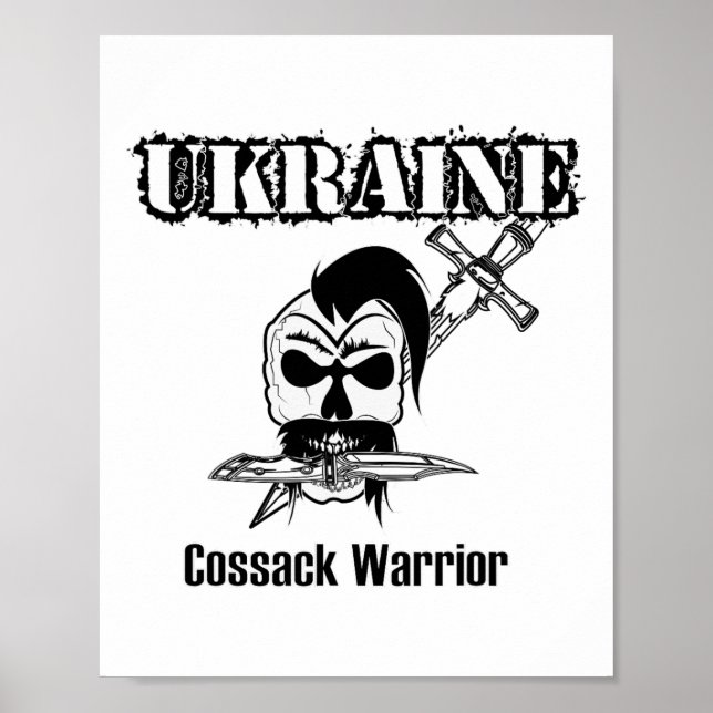 Affiche Ukraine Cossack Warrior - Support Ukraine  (Devant)