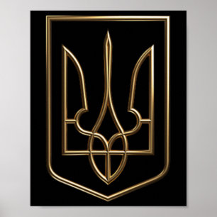 Affiche Ukraine Crête Gerfaucon Trident Avec Armoiries