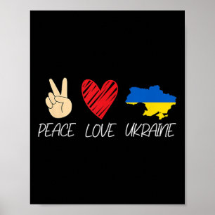 Affiche Ukraine : drapeau contre la guerre Solidarité Paix