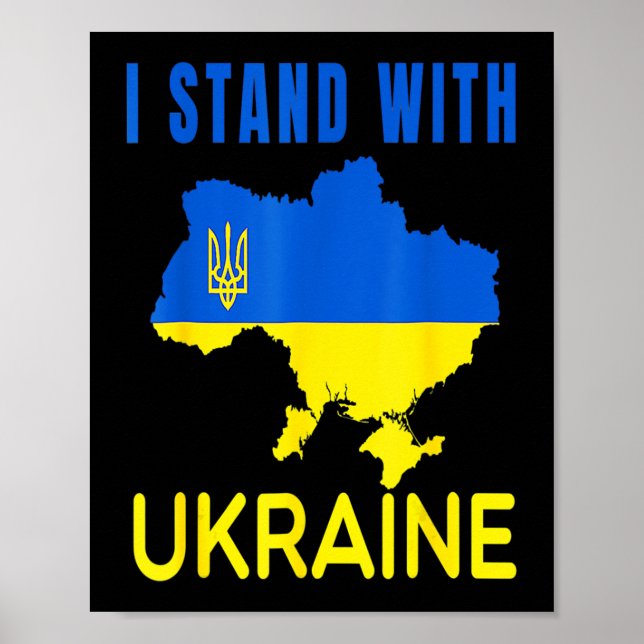 Affiche Ukraine drapeau emblème carte patriot (Devant)