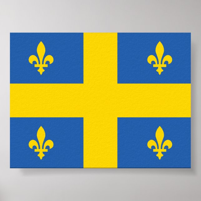 Affiche Ukraine drapeau québécois ukrainien (Devant)