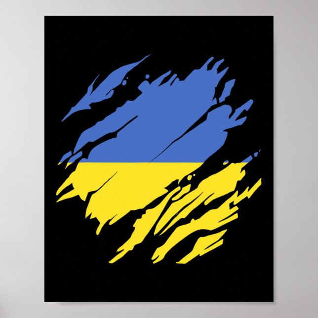 Affiche Ukraine Drapeau Ukrainien Fierté Racines Patrimoin (Devant)