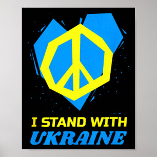 Affiche Ukraine Drapeau Ukrainien Paix Je Suis Avec L'Ukra