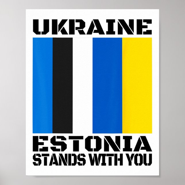 Affiche Ukraine Estonie Vous Soutient Drapeau De Soutien E (Devant)
