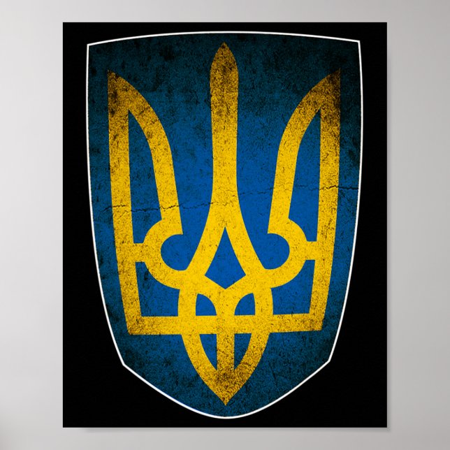 Affiche Ukraine Flag And Trident Ukrainian 1  (Devant)