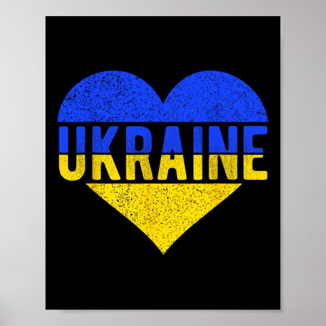 Affiche Ukraine Flag Design - Heart  (Devant)