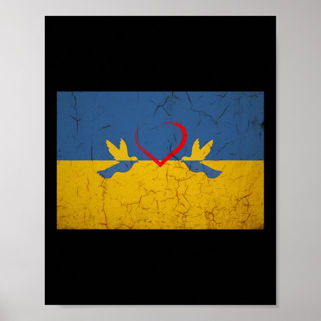 Affiche Ukraine Flag With Heart  (Devant)