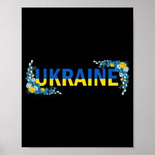 Affiche Ukraine florale Je me tiens avec l'Ukraine soutien
