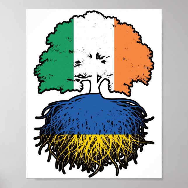 Affiche Ukraine Irlande Irlande Irlande Irlande drapeau de (Devant)