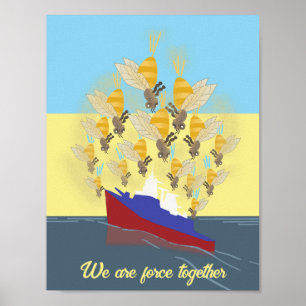 Affiche Ukraine "jaune bleu" coloré