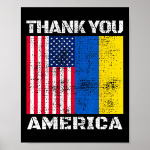 Affiche Ukraine Merci Amérique Soutien Américain 1 