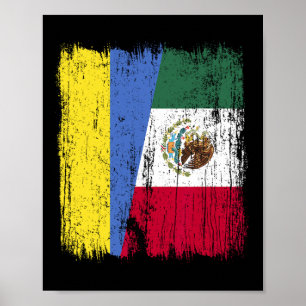 Affiche Ukraine Mexique Demi-Drapeau Ukrainien Héritage Me