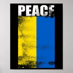 Affiche Ukraine Pour Hommes Drapeau Paix Debout Avec Unkra