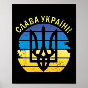 Affiche Ukraine Slava Ukraini T-shirt Zelensky Gloire à l'