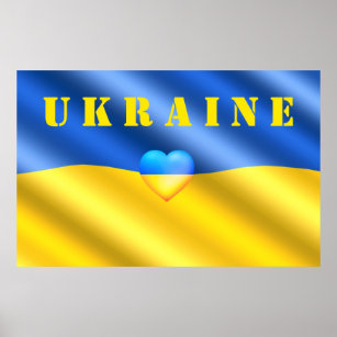 Affiche Ukraine - Soutien - Liberté de la paix - drapeau u