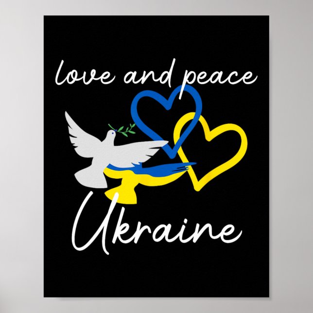 Affiche Ukraine Support Hope Positivity Peaceful Dove Enth (Devant)