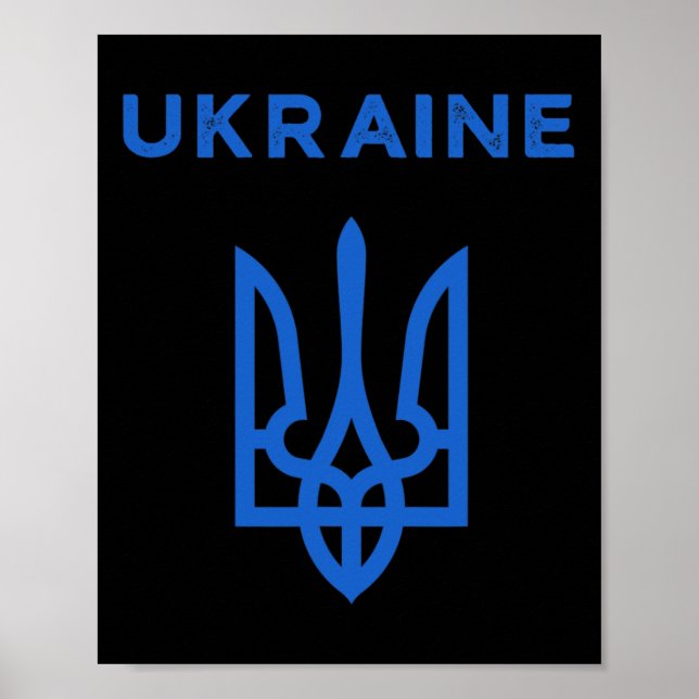 Affiche Ukraine Supporter Trident Ukrainian Tryzub Flag Co (Devant)