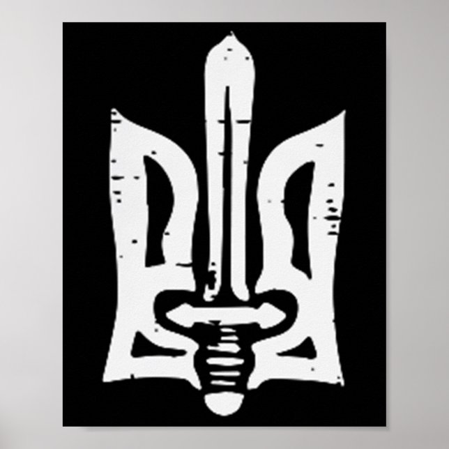 Affiche Ukraine Trident Sword Pocket Ukrainienne Tryzub Fe (Devant)