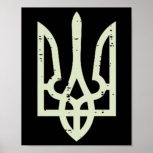 Affiche Ukraine Tryzub Symbole Pochette Ukraine Trident Ho