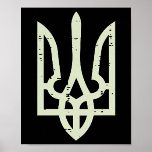 Affiche Ukraine Tryzub Symbole Pochette Ukraine Trident Ho (Devant)