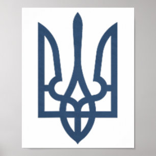 Affiche Ukraine Tryzub Zelensky Chemise Militaire Trident