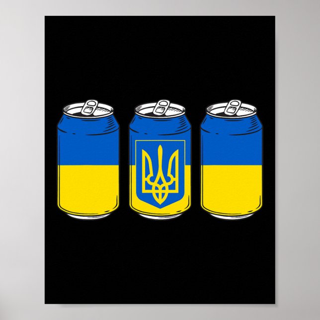 Affiche Ukraine Ukraina Drapeau Pivo Urss Canette de bière (Devant)
