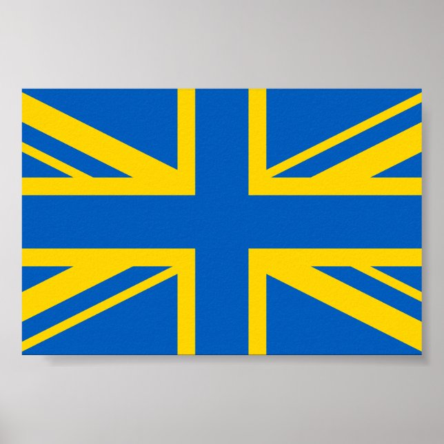 Affiche Ukraine Ukraine Royaume-Uni Royaume-Uni Drapeau br (Devant)