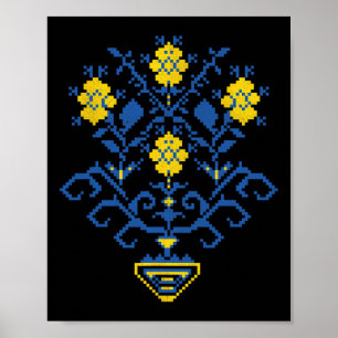 Affiche Ukraine Ukrainien Kiev Trysub Drapeau 11