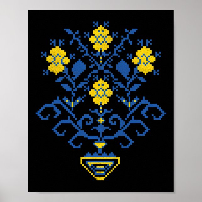 Affiche Ukraine Ukrainien Kiev Trysub Drapeau 11  (Devant)