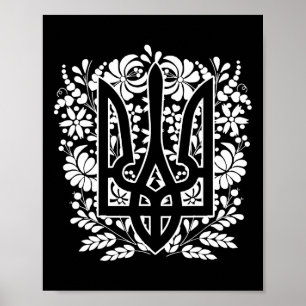 Affiche Ukraine Ukrainien Kiev Trysub Drapeau 13