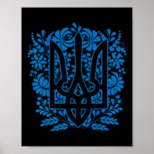 Affiche Ukraine Ukrainien Kiev Trysub Drapeau 14