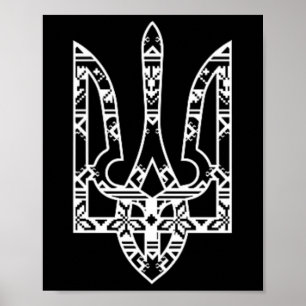 Affiche Ukraine Ukrainien Kiev Trysub Drapeau 19