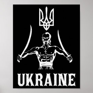 Affiche Ukraine Ukrainien Kiev Trysub Drapeau 8
