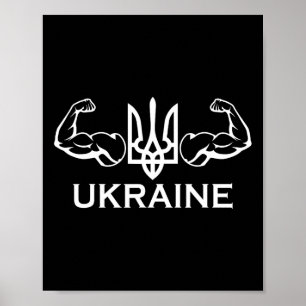 Affiche Ukraine Ukrainien Ukrainien Kiev Trysub Drapeau