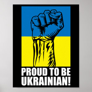 Affiche Ukraine Ukrainiens Ukrainien Kiev Trysub Drapeau 1