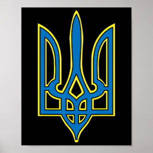 Affiche Ukraine Ukrainiens Ukrainien Kiev Trysub Drapeau 1