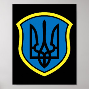 Affiche Ukraine Ukrainiens Ukrainien Kiev Trysub Drapeau 1