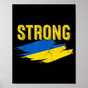 Affiche Ukraine vintage Drapeau Ukraine forte Ukraine rétr