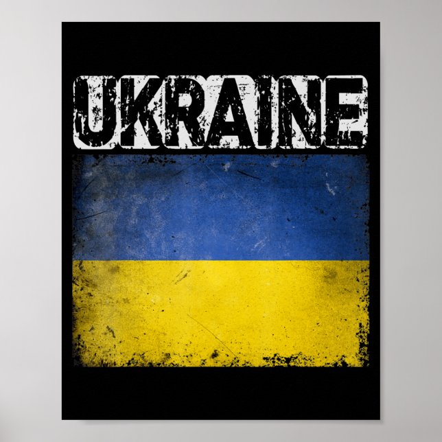 Affiche Ukraine vintage Ukraine Ukraine Drapeau Fierté cad (Devant)