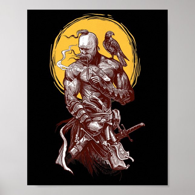 Affiche Ukrainian Cossack Warrior Holding Sword Fighting F (Devant)