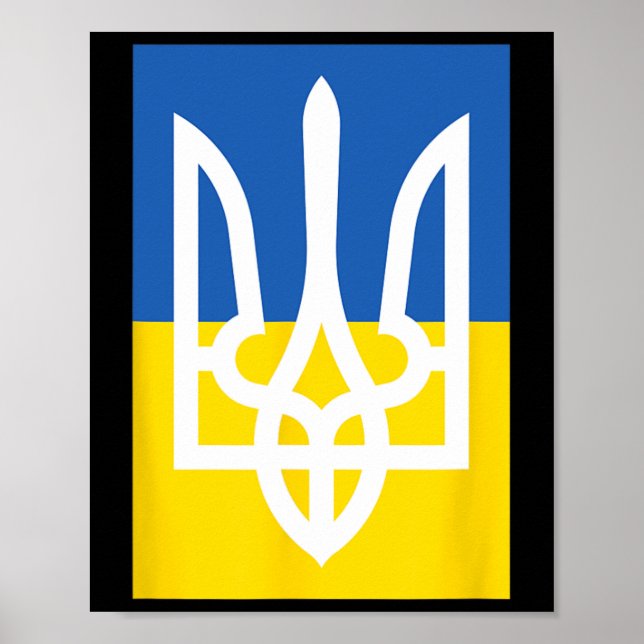 Affiche Ukrainian Flag Vintage Heritage  (Devant)