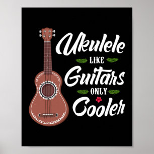 Affiche Ukulele comme Guitare Joueur Hawaï uniquement Glac