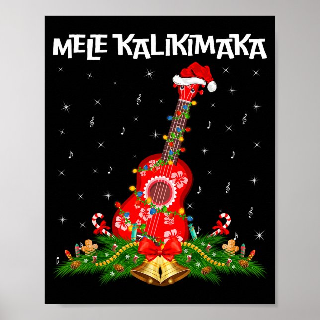 Affiche Ukulele Hawaiian Mele Kalikimaka Ukulele Guitar Ch (Devant)