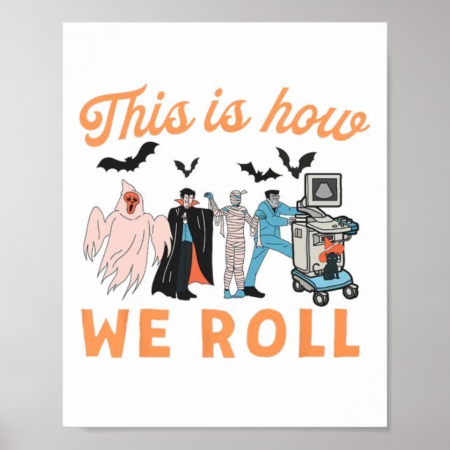 Affiche Ultrasound Tech Ghosts Vascular Tech Sonographe H (Devant)